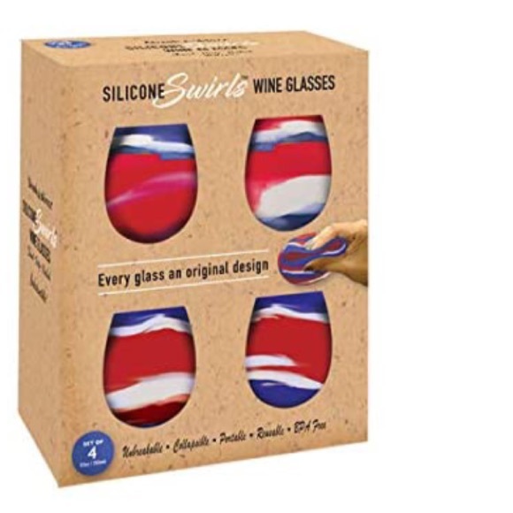 Silicone swirls wine glasses - Picture 4 of 4